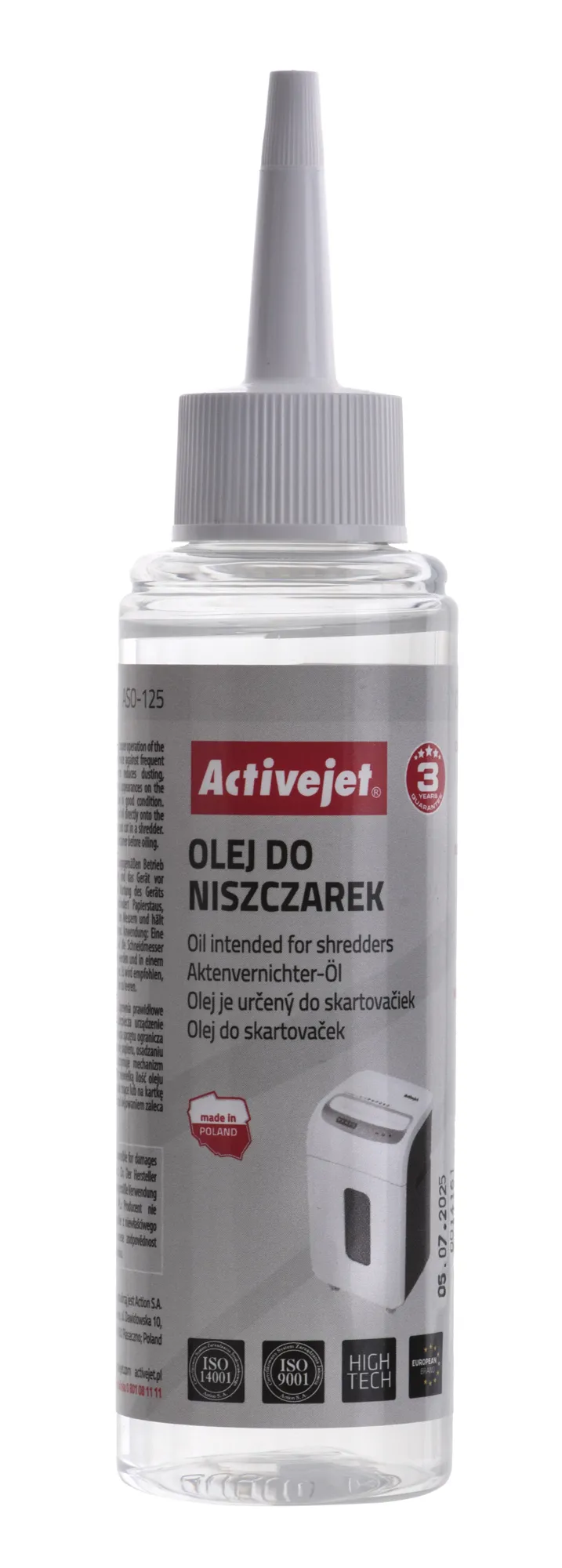 Olej do niszczarek Activejet ASO-125 125ml