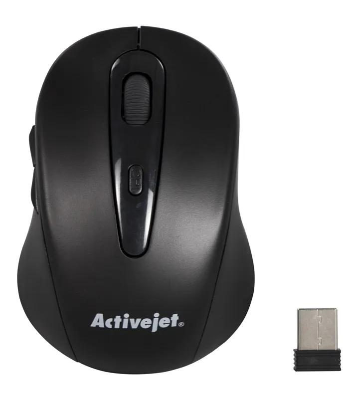 Activejet AMY-213 Mysz bezprzewodowa USB optyczna; 1600 DPI; kolor czarny)